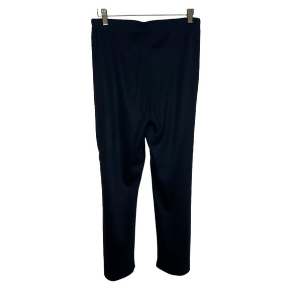 Misook Black Knit Pull On Wide Leg High Rise Pants Medium - Picture 1 of 9